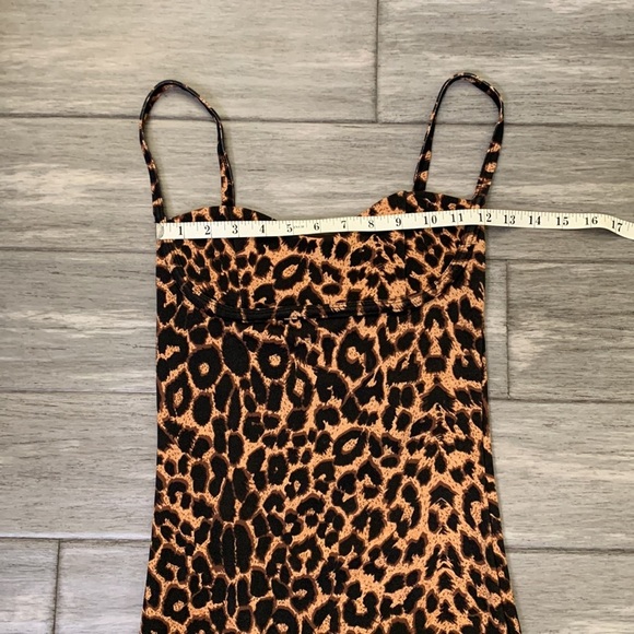 PRETTYLITTLETHING Leopard Print Strappy Cup Detail Midi Dress Sz 2 - Picture 7 of 11